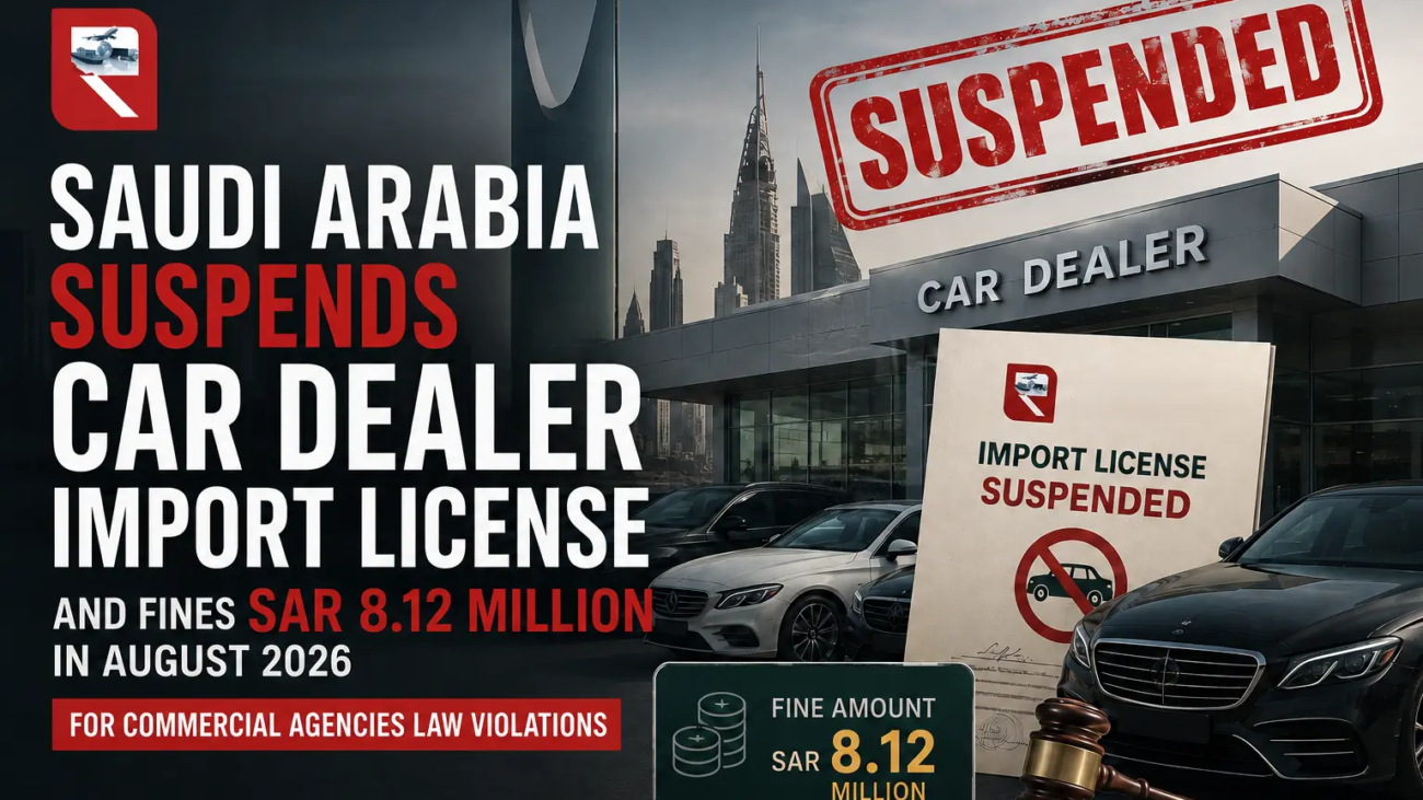 Saudi Arabia car dealer import suspension 2026